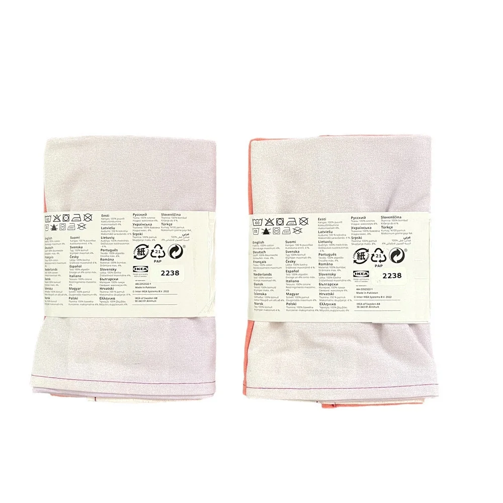 IKEA OMSESIDIG Pink & Lilac Tea Towels (2 Sets of 2)